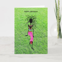 Dança no Cartão de Aniversário de Grass Verde