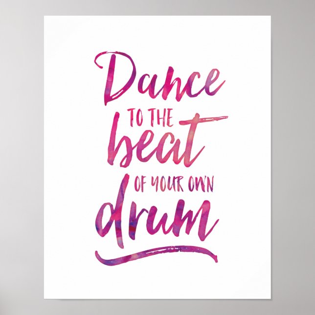 Dança para o poster de tipografia de aquarela bati (Frente)