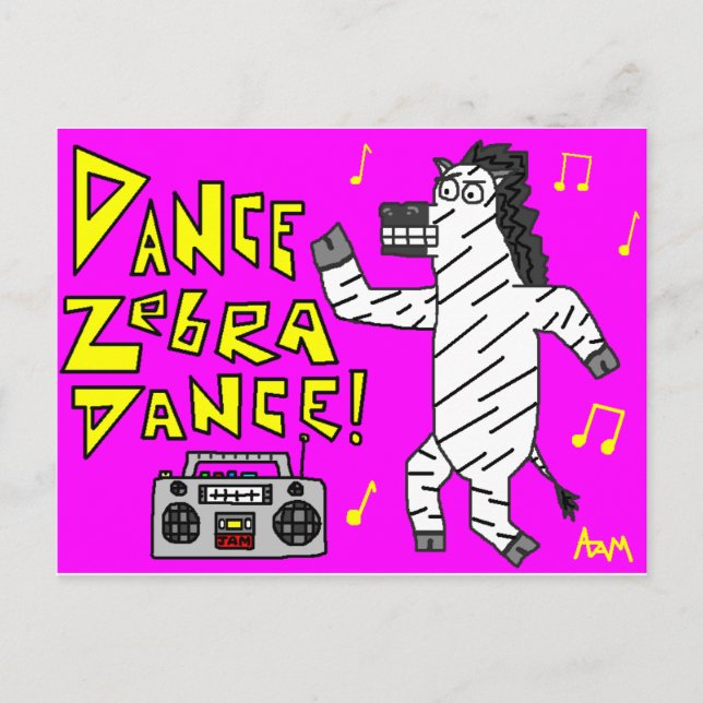 Dança Zebra Dance! Cartão Postal (Frente)