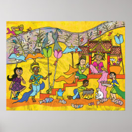 Dançando Devas - Impressão de Arte Cambojana