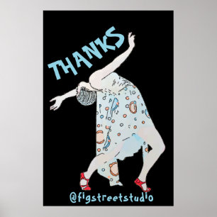 Dançar, editar texto, OBRIGADOS, Poster