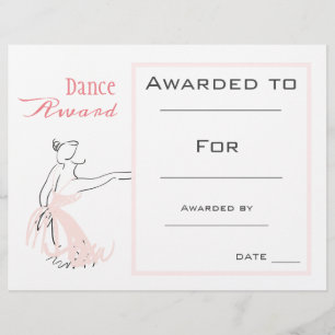 Dançarina de balé rosa prêmio dança