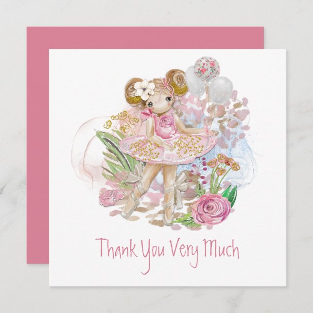 Dançarina Floral Rosa, Balé Whimsso, Dourada Obrig (Frente/Verso)