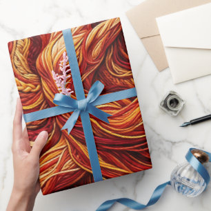 Dançarino Abstrato Papel de Embrulho Fio Fogo Verm