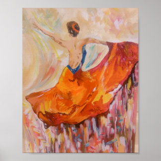 Dançarino de Flamenco em Red Impressão