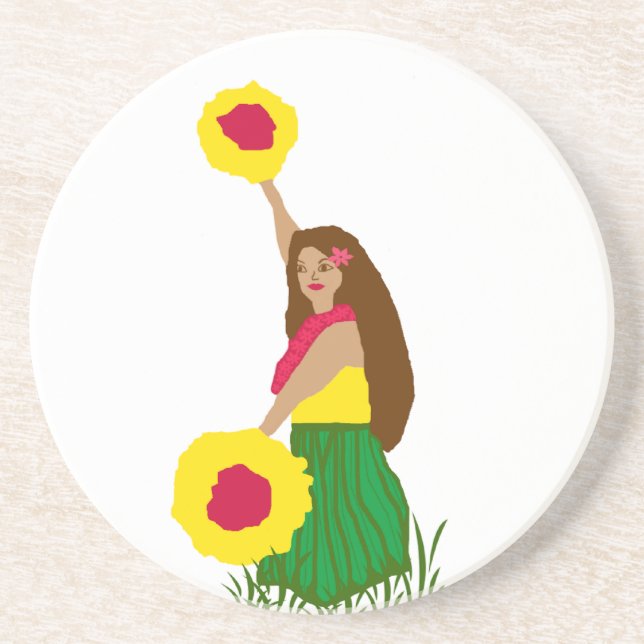 Dançarino de Hula com sua porta copos do uli de (Frente)