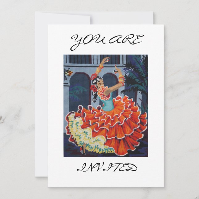 Dançarino espanhol do Flamenco você é convite (Frente)