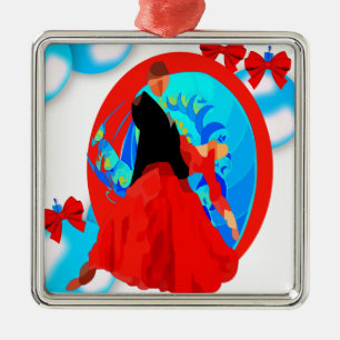 Dançarinos De Salão Com Ornamento E Arcos De Natal