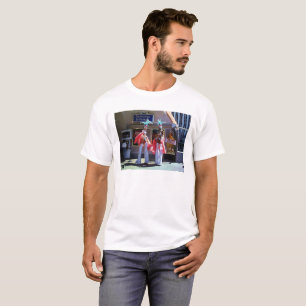 Dançarinos Stilt masculinos camiseta branca
