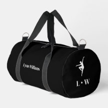 Dance Bag | Nome das Iniciais Negras Duffet Bag