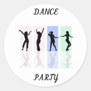 Dance party com adesivos brilhantes.