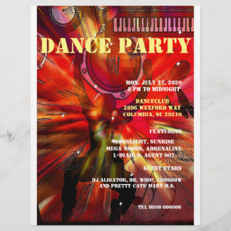 DANCE PARTY  FLYER AANPASBAAR ,TEKST