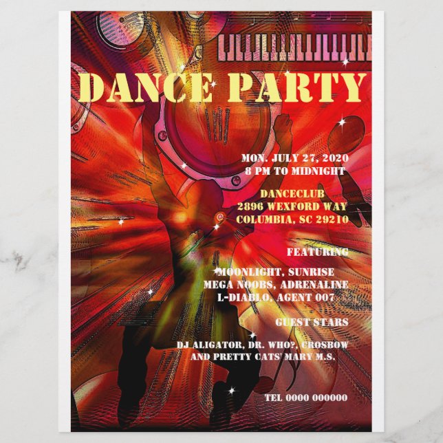 DANCE PARTY  FLYER AANPASBAAR ,TEKST (Frente)