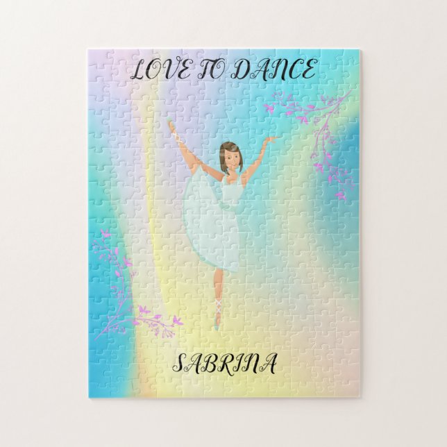 DANCE RAINBOW QUEBRA-CABEÇA COM NOME PERSONALIZADO (Vertical)