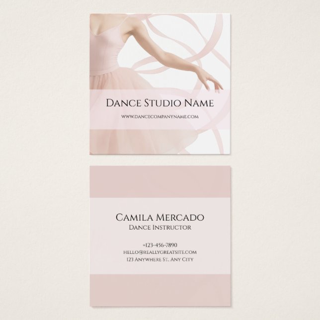 Dance Studio Ballerina Pastel Pink Socials (Frente & Verso)