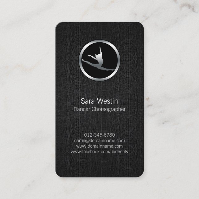 Dancer Choreógrafo Chrome Dancer Cartão de visita (Frente)