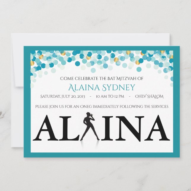 DANCER DOTS Bat Mitzvah Convite (Frente)