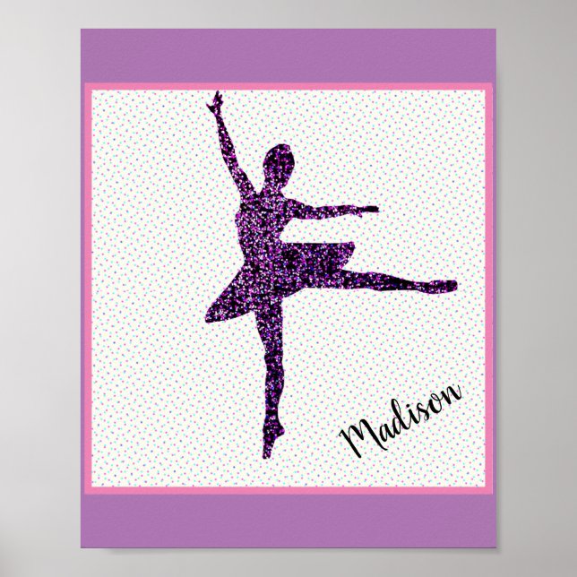 Dancer Faux Sparkle Personalizado Poster de Ponto  (Frente)