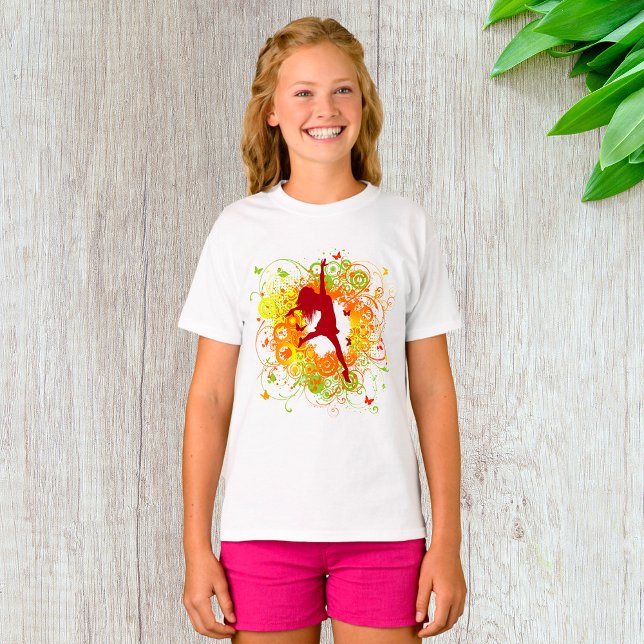 Dancer Silhouette Girls T-Shirt (Criador carregado)