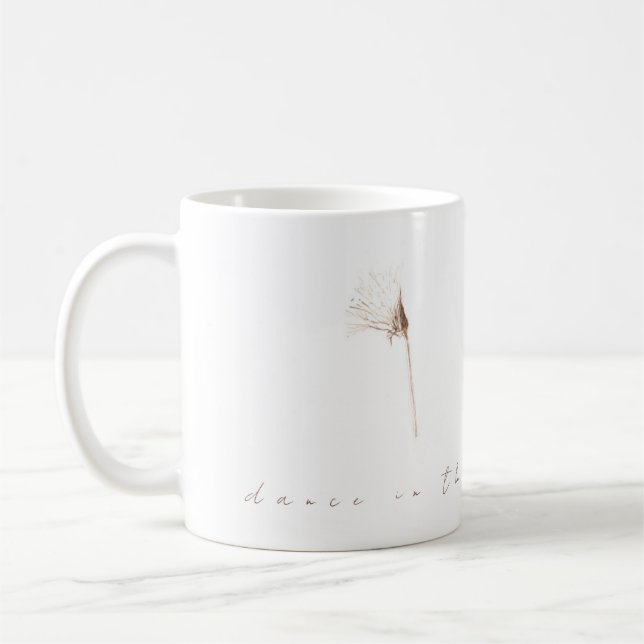 Dandeliões secos desenhando caneca de café (Esquerda)