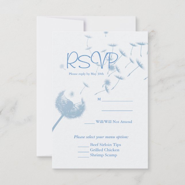 Dandelion deseja se casar com chá suave, cartão RV (Frente)