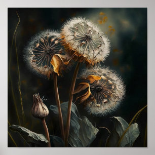Dandelion Flowers Art Impressão Poster