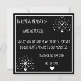 Dandelion In Wind In Loving Memory Of Card