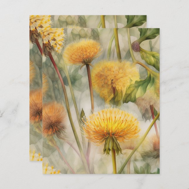 Dandelions Scrapbook Paper (Frente/Verso)