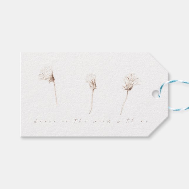 Dandelions secos desenhando uma etiqueta de presen (Frente (horizontal))