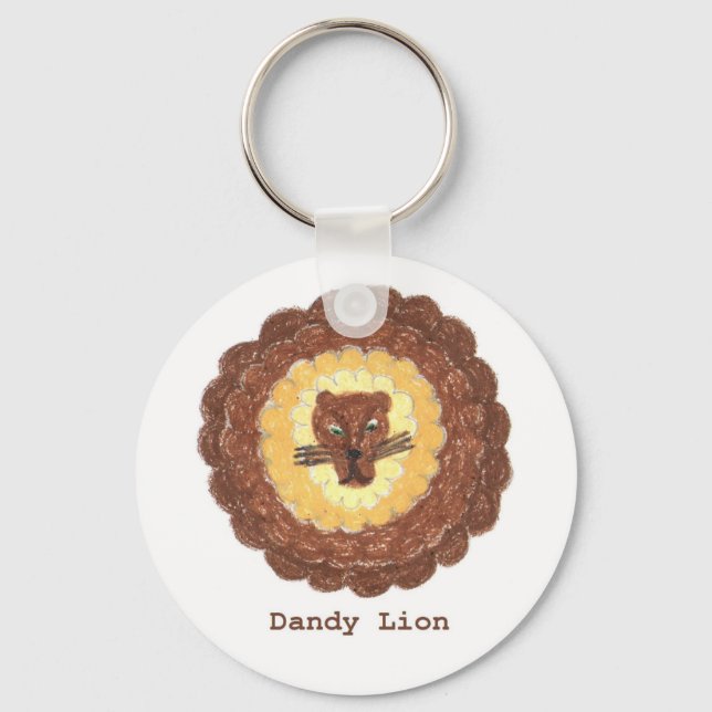 Dandy Lion Design e palavras no chaveiro (Frente)