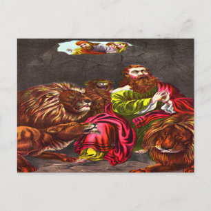 Daniel no cartão postal do leão