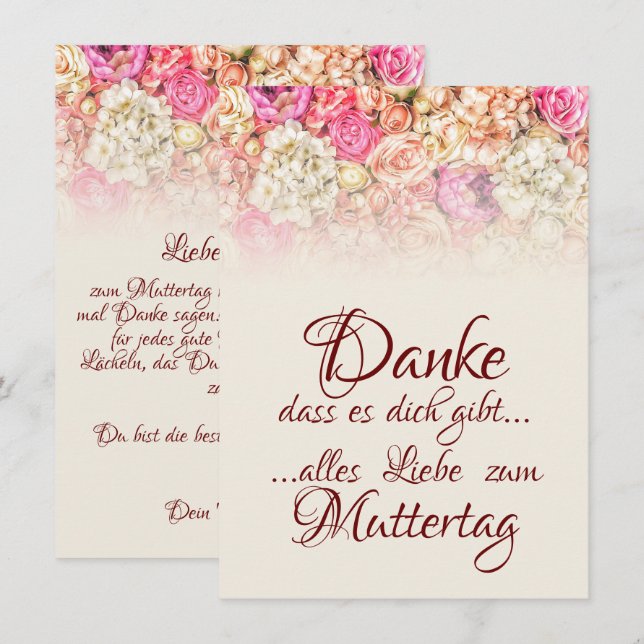 Danke, dass es dich gibt - Muttertag (Frente/Verso)