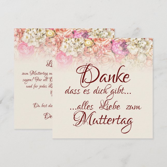 Danke, dass es dich gibt - Muttertag (Frente/Verso)