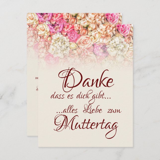 Danke, dass es dich gibt - Muttertag (Frente/Verso)