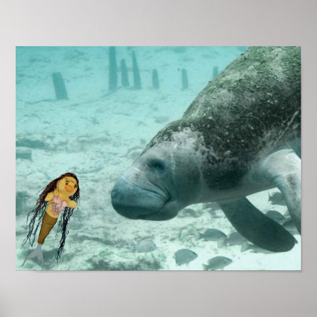 Danni a Sereia e seu amigo peixe-boi Poster (Frente)