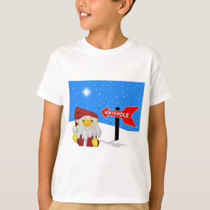 Danny Duck como Papai noel dirige-se ao Polo Norte