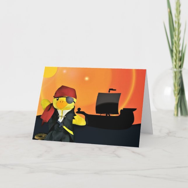 Danny Duck o cartão de aniversário pirata (Frente)