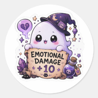Dano Emocional +10 Adesivo de Cute Ghost RPG