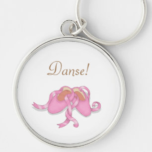"Danse" Balé cor-de-rosa Slippers Dancer Chaveiro