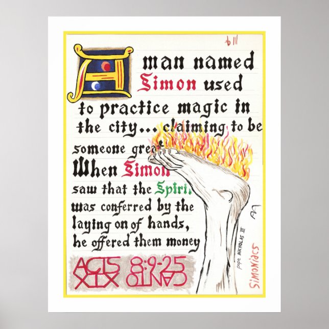 Dante's Inferno, Canto XIX Impressão (Frente)