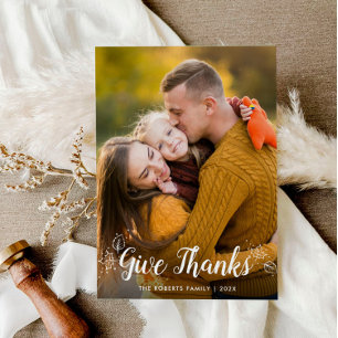 DAR OBRIGADOS cartão com fotos de Ação de Graças