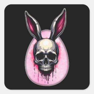 Dark Bunny Skull – Gothic Style - Autocolante