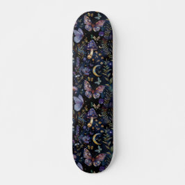 Dark Butterfly Botanical Celestial Skateboard