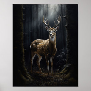 Dark Cottagecore Whitetail Deer Art Impressão Post