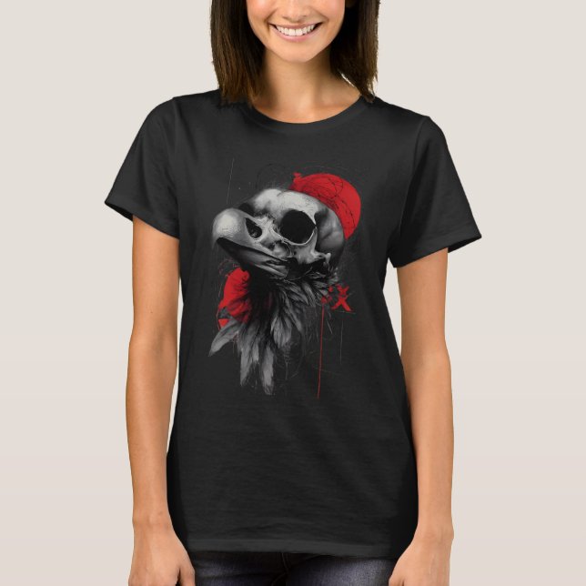 Dark Crow Skull Occult Grunge Women's T-Shirt (Frente)