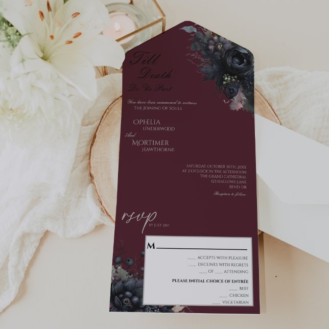 Dark Gothic Floral Till Morte Nos Casamento (Criador carregado)