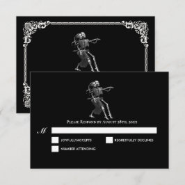 Dark Gothic Halloween Wedding RSVP Card