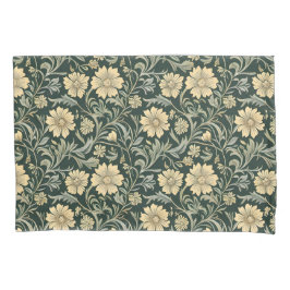 Dark green stylized yellow flowers  pattern 