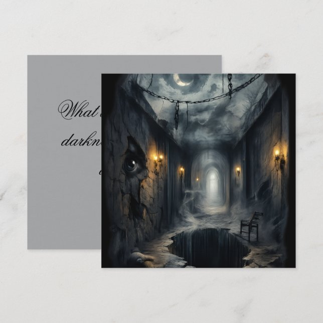 Dark Haunted fantasy Corridor with Moonlit Sky  (Frente/Verso)