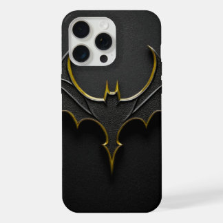 Dark Knight Gold Bat Symbol on Black Leather Text